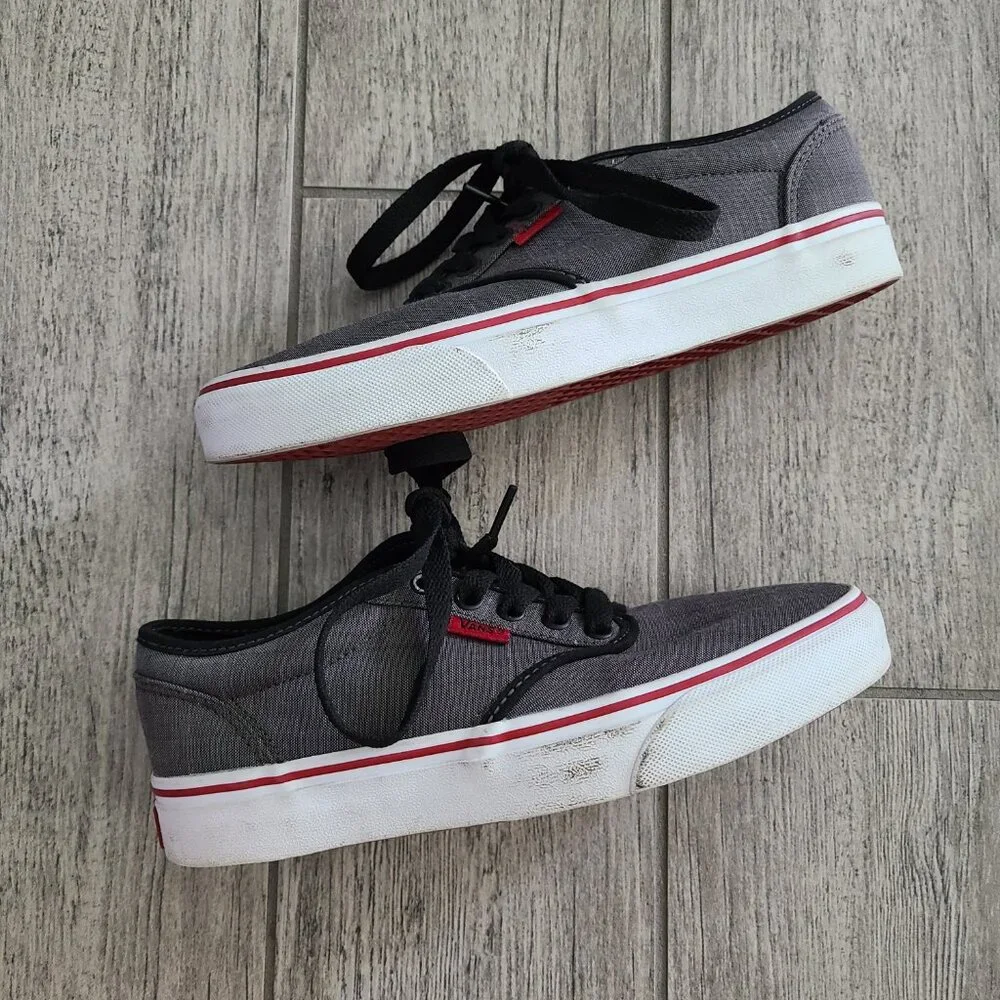 Vans mens Atwood textile black grey and red low top canvas sneakers size 7